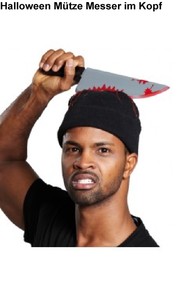 Halloween-Mütze-Messer im Kopf